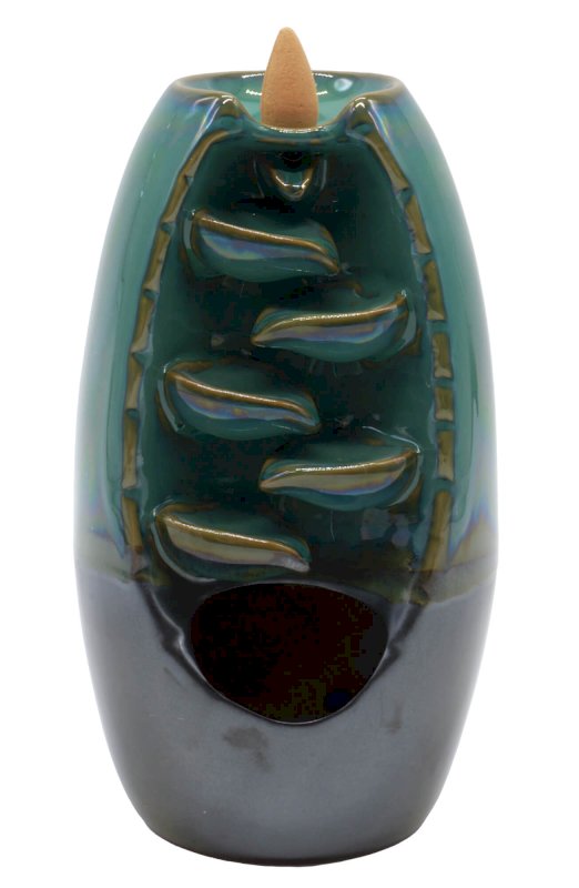 Porte-Encens Backflow Cascade Chinoise Bleu/Noir 20cm