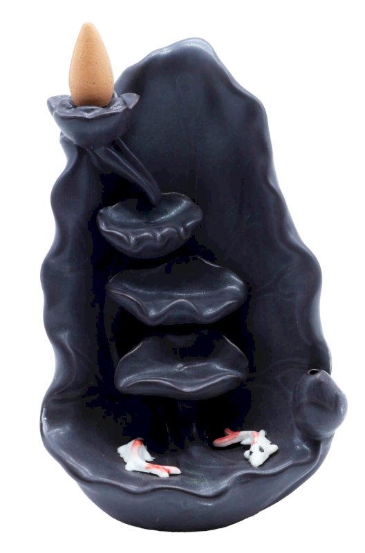 Porte-Encens Backflow Cascade Poissons Terre Cuite 11cm