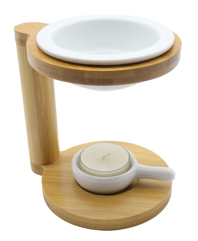 Brûleur Huile Céramique & Bois 'Auria' 13cm