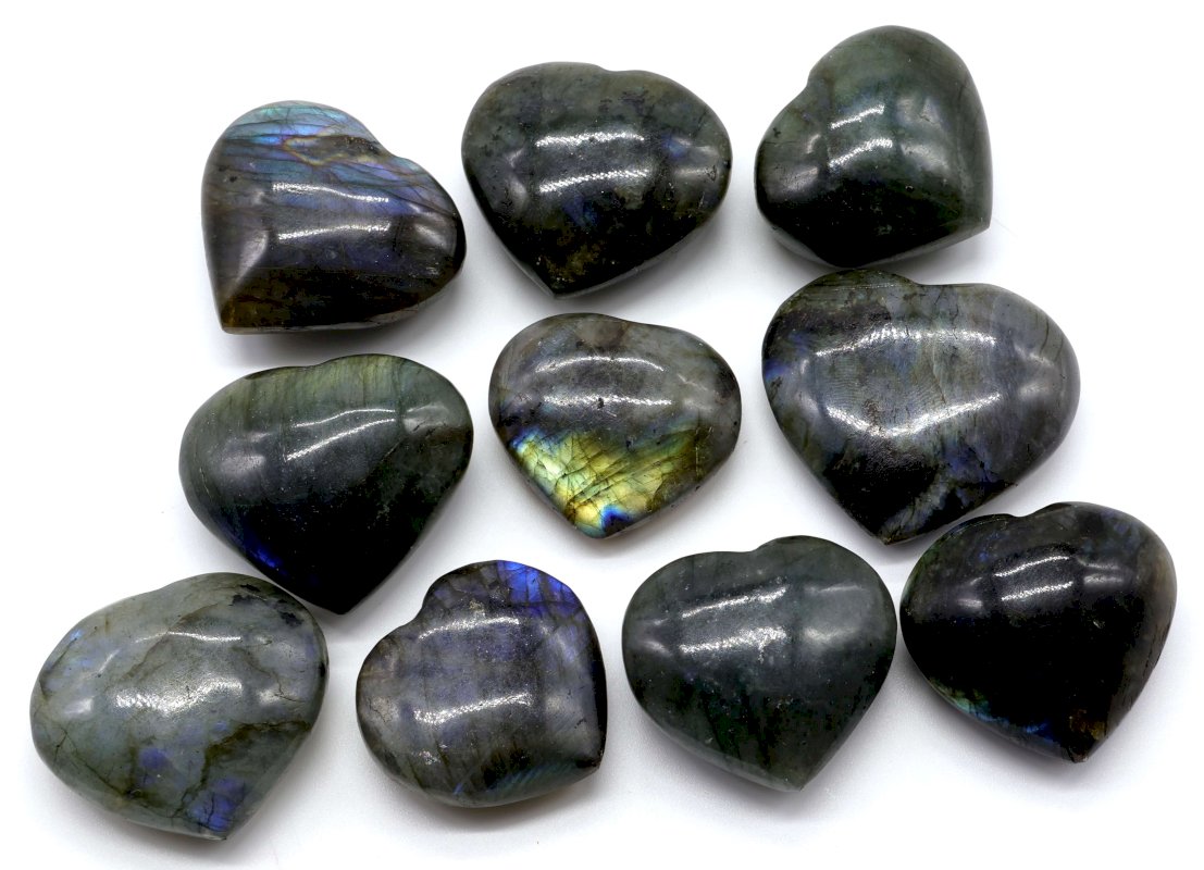 Coeurs Labradorite 'AAA' lot 200g