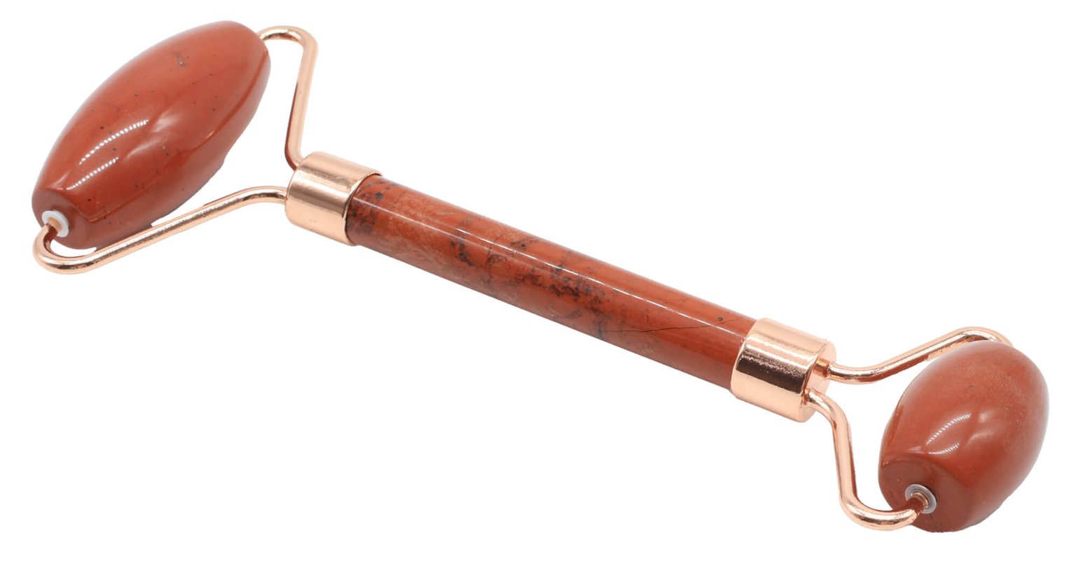 Double Rouleau de Massage Jaspe Rouge