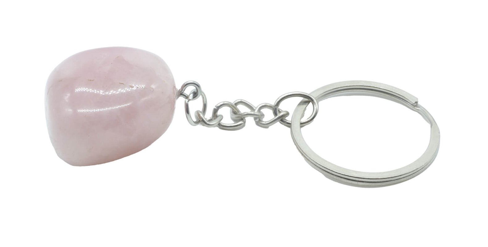 Porte-Clés Quartz Rose roulée 3cm