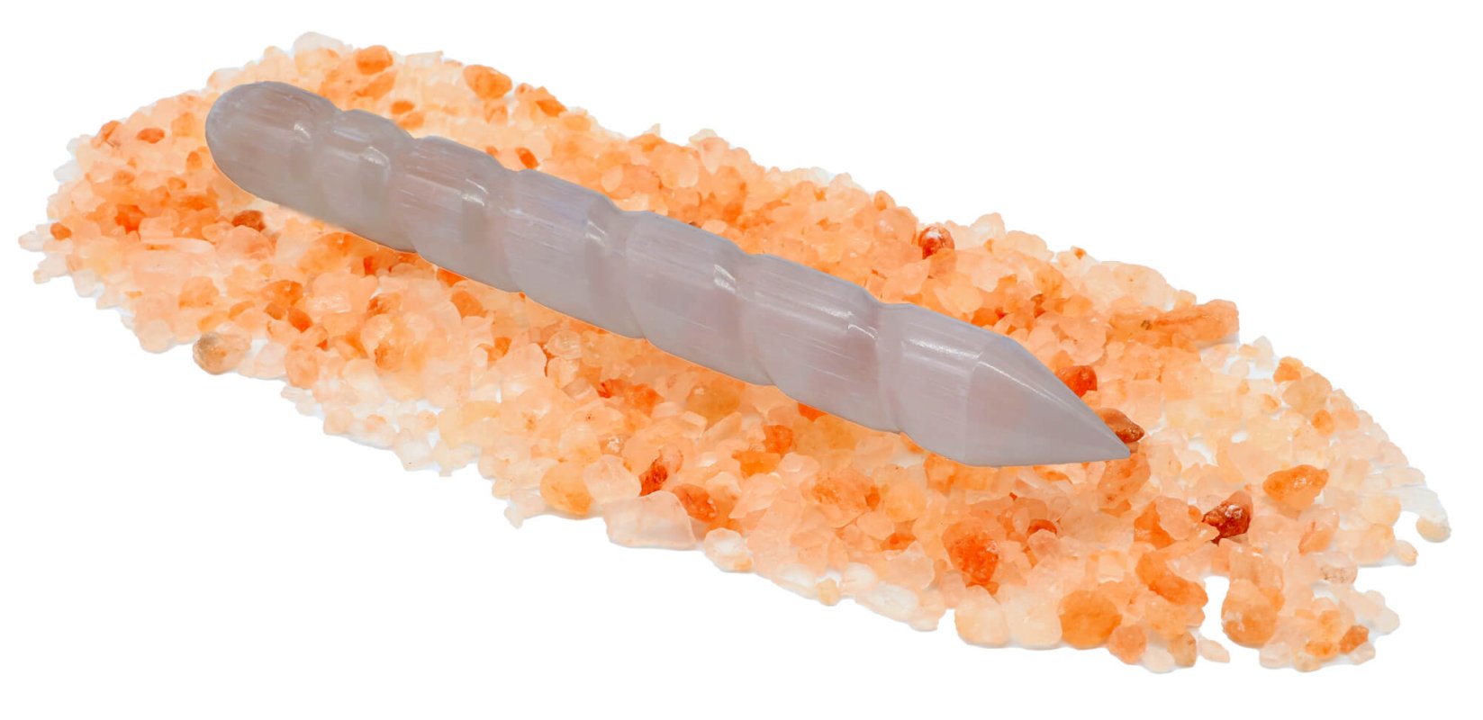 Pointe de Massage Sélénite Torsadée 15cm