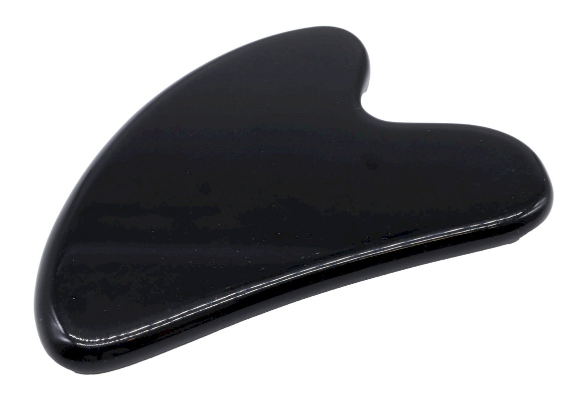 Palme de Massage Obsidienne Noire 8cm