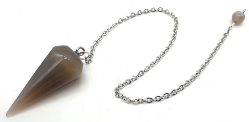 Pendule conique Agate Grise 3.5cm