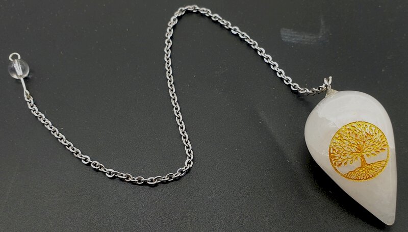 Pendule Gravé Arbre de Vie 4cm - Cristal de Roche