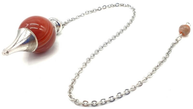 Pendule sphère Cornaline 4cm