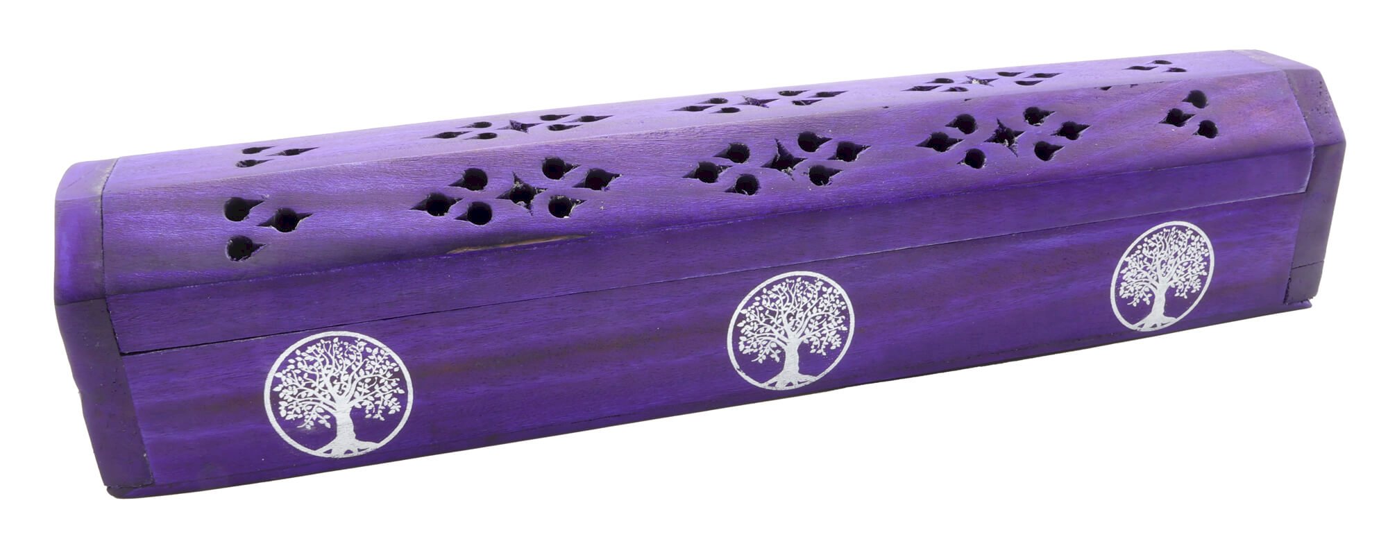 Porte-Encens Bois Coffret Arbre de Vie 30cm