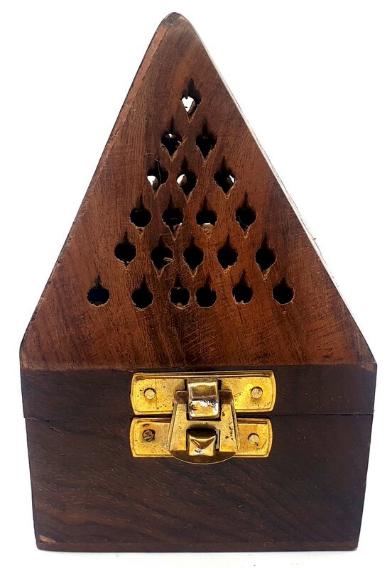 Porte-Encens Bois Pyramide Coffret 9cm