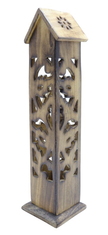 Porte-Encens Bois Tour Niche 30cm