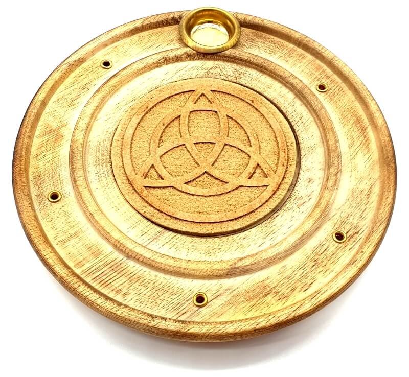 Porte-Encens Bois Rond Triskell 10cm