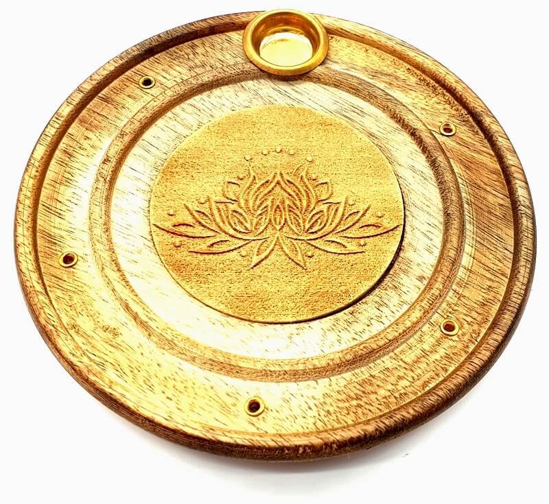Porte-Encens Bois Rond Lotus 10cm