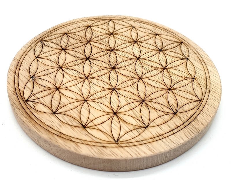 Porte-Encens Bois Fleur de Vie 10cm