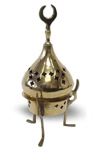 Brûleur Résine Laiton Etoiles & Support 18cm