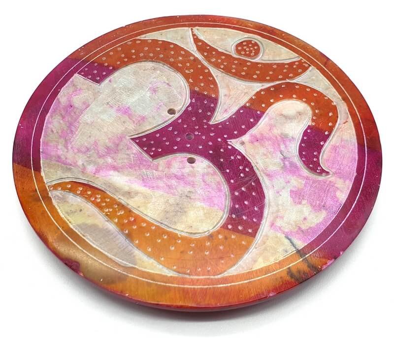 Porte-Encens Pierre Rond OM Dégradé 10cm