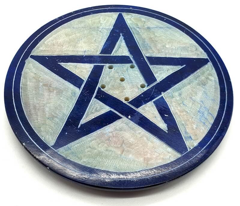 Porte-Encens Pierre Pentacle 10cm