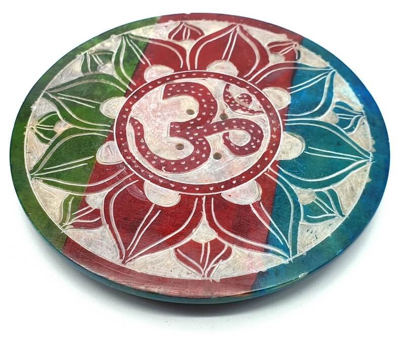 Porte-Encens Pierre Rond OM Dégradé 10cm