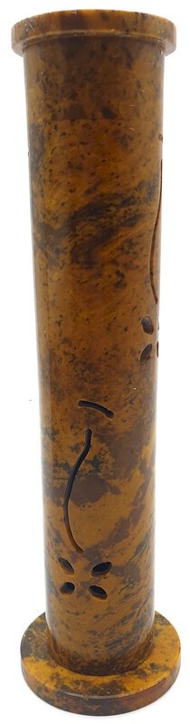 Porte-Encens Pierre Tour Antique & Fleurs 27cm