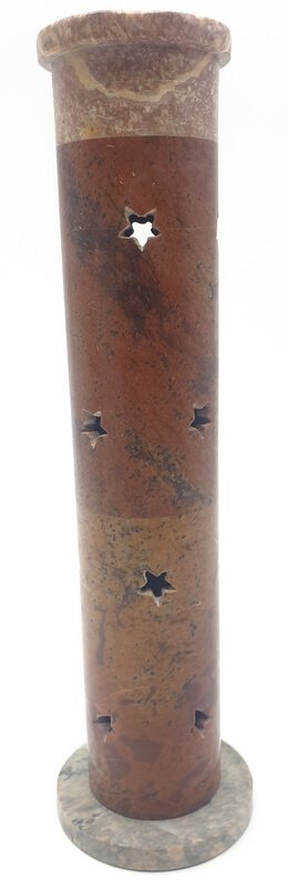 Porte-Encens Pierre Tour Antique & Etoiles 27cm