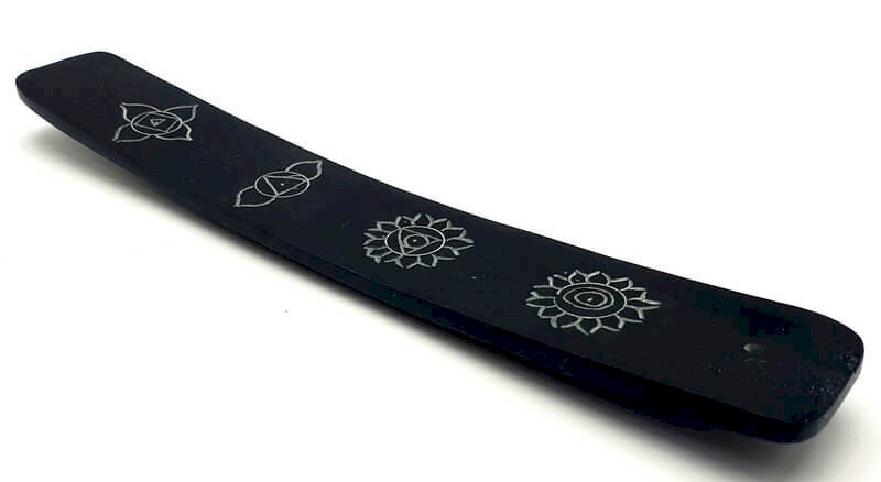 Porte-Encens Pierre Ondulé Motifs 25cm