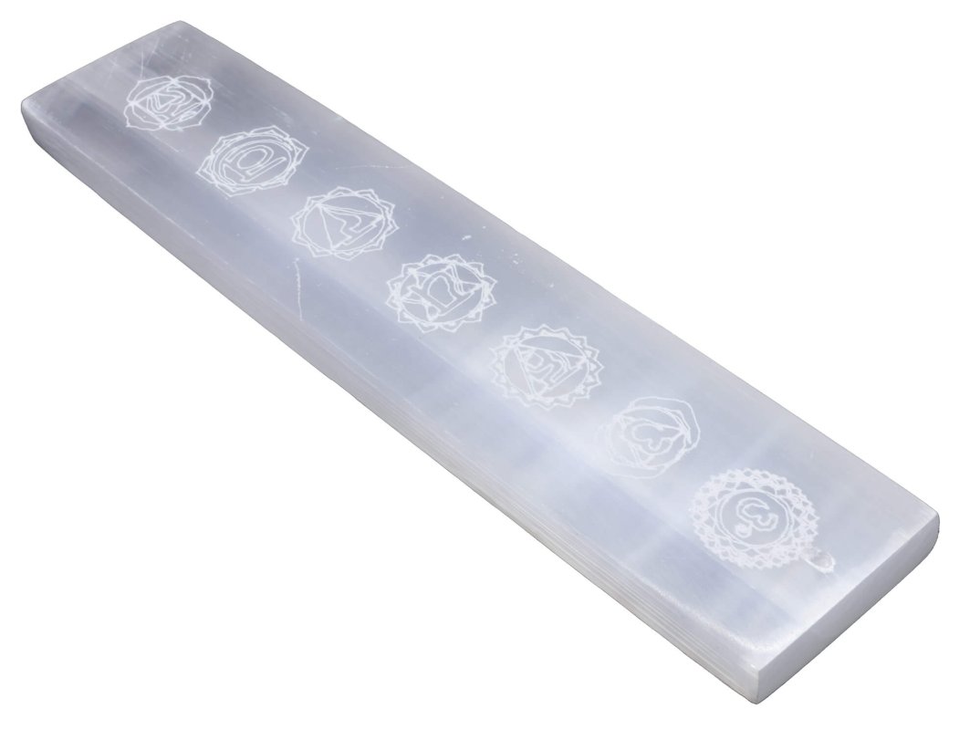 Porte-Encens Sélénite 7 Chakras Ski 15cm