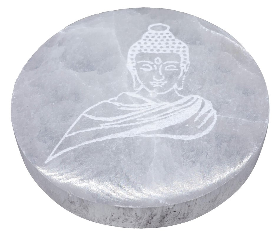 Porte-Encens Sélénite Bouddha 10cm