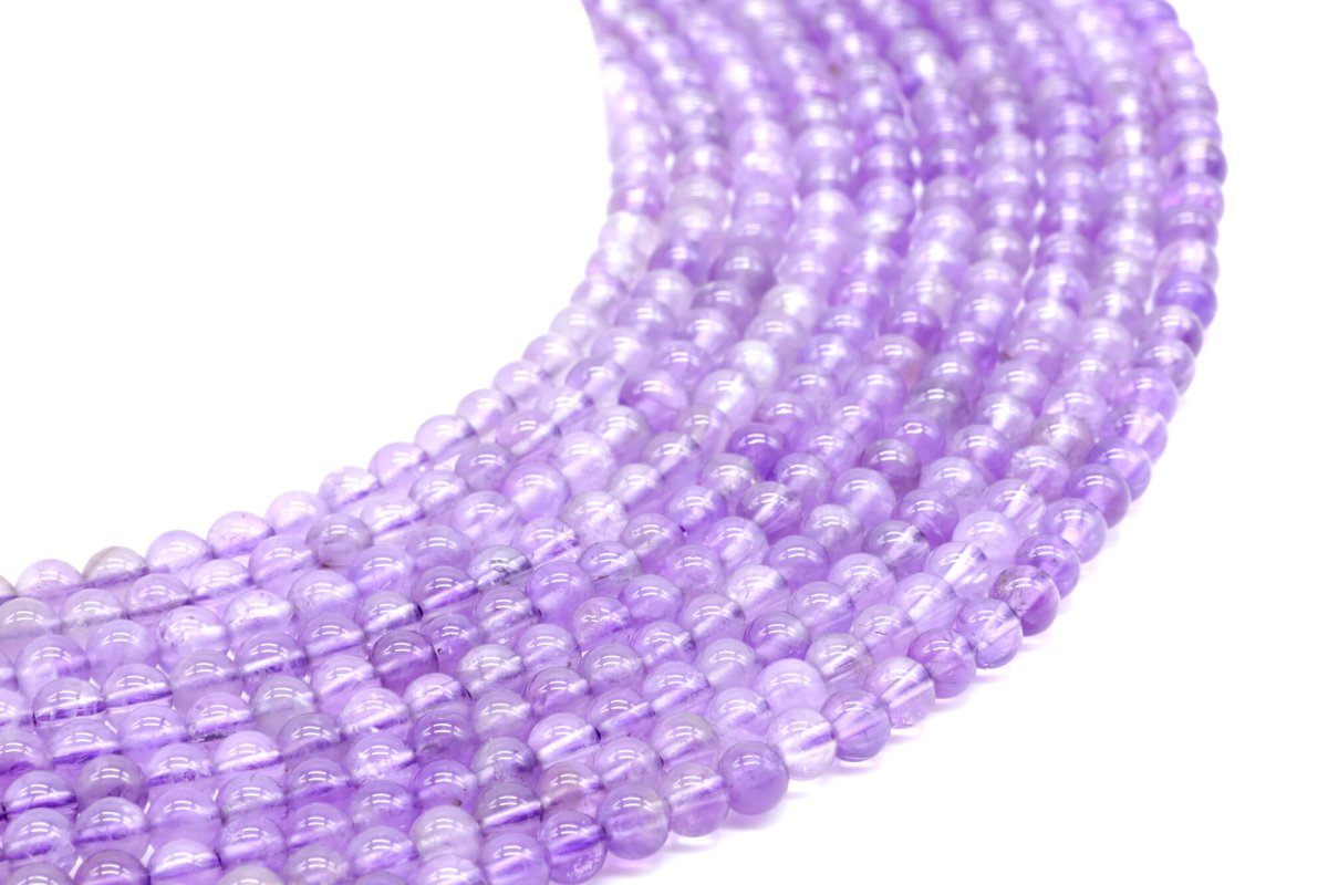 Perles Améthyste 'Purple Light' 4mm sur fil 40cm