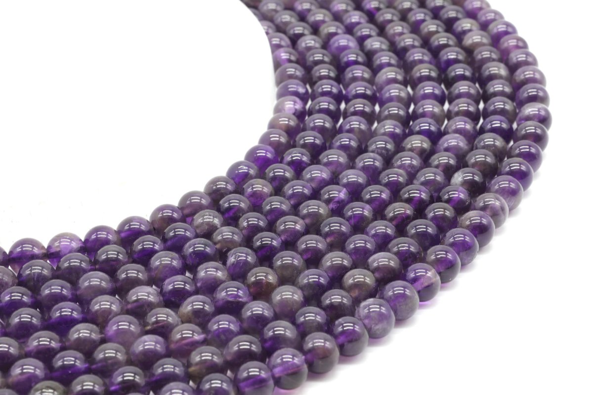 Perles Améthyste 'Dark' 6mm sur fil 40cm