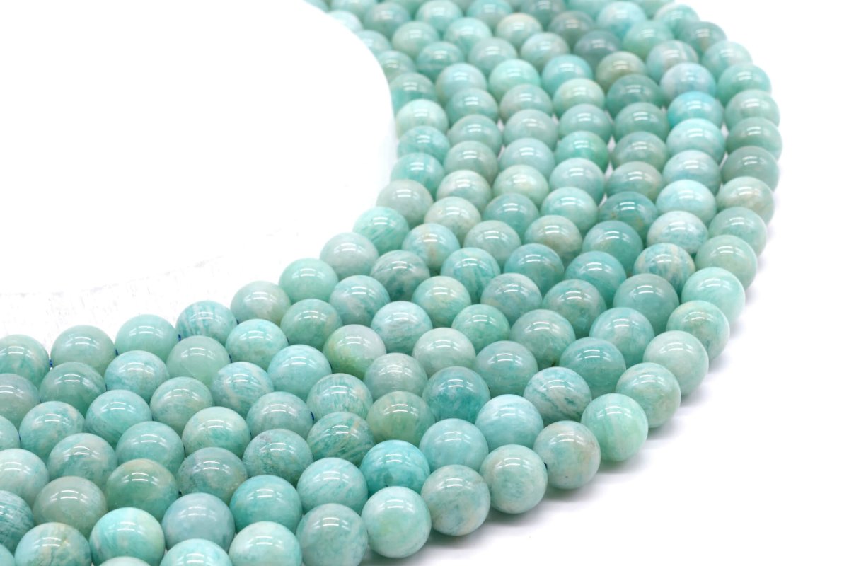 Perles Amazonite 'AA' 8mm sur fil 40cm