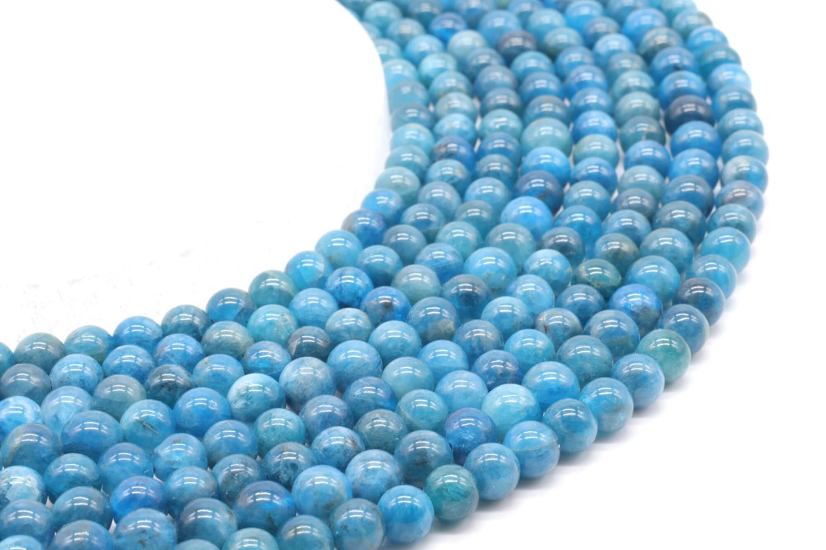 Perles Apatite 'AAA' 6mm sur fil 40cm