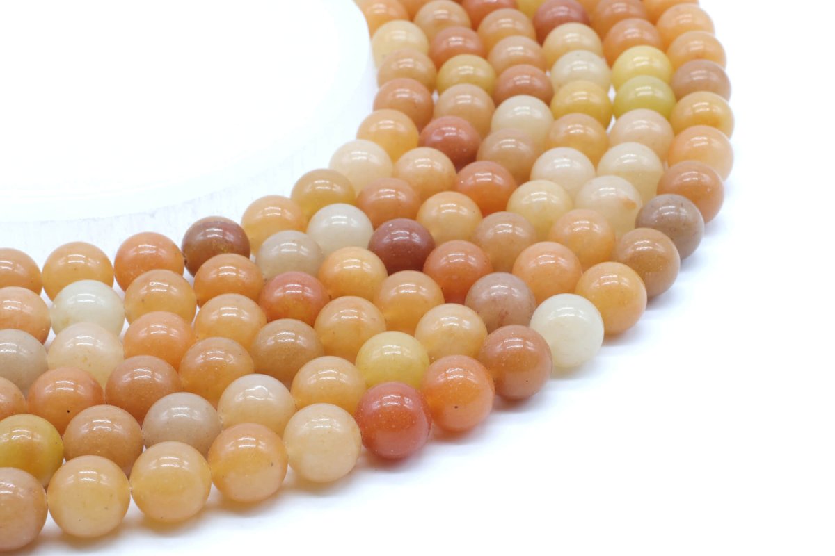 Perles Aventurine Orange 10mm sur fil 40cm