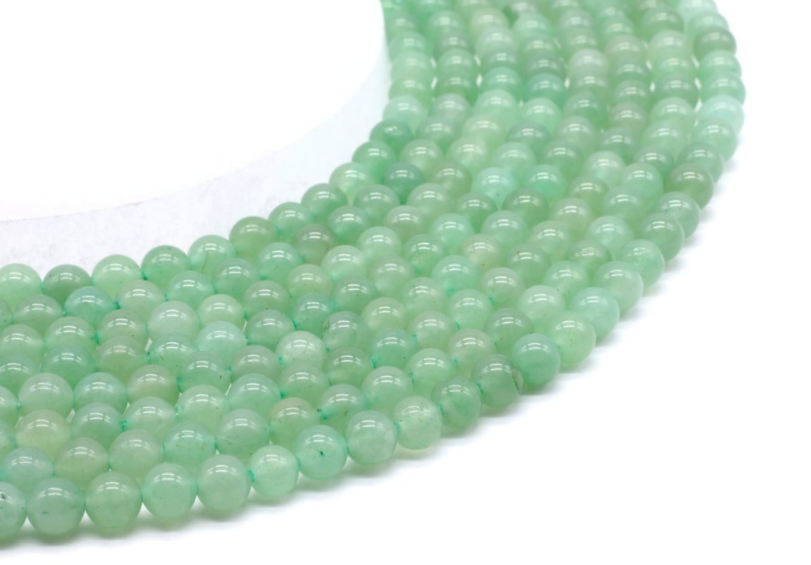 Perles Aventurine Verte 6mm sur fil 40cm
