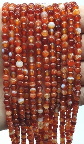 Perles Cornaline 4mm sur fil 40cm