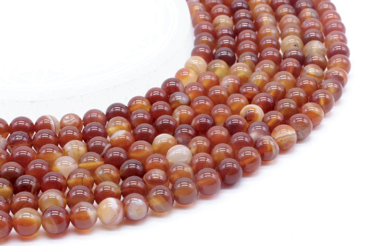 Perles Cornaline 8mm sur fil 40cm