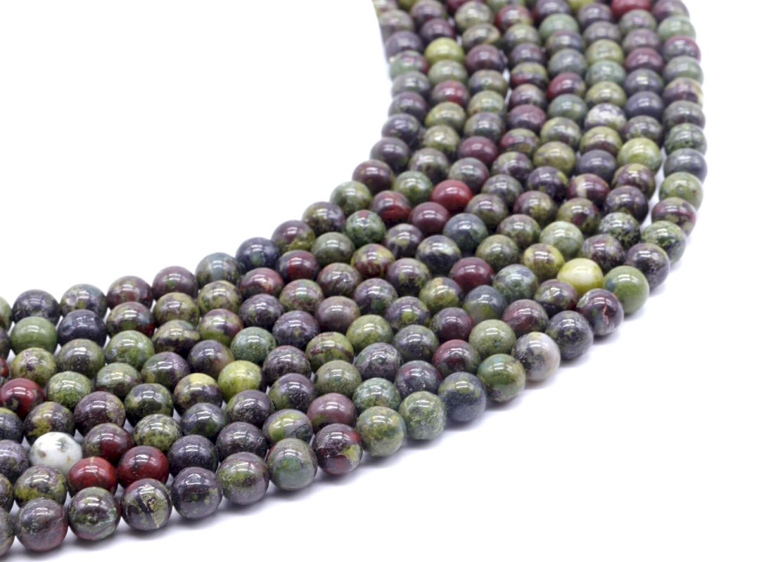 Perles Jaspe Sang de Dragon 6mm sur fil 40cm