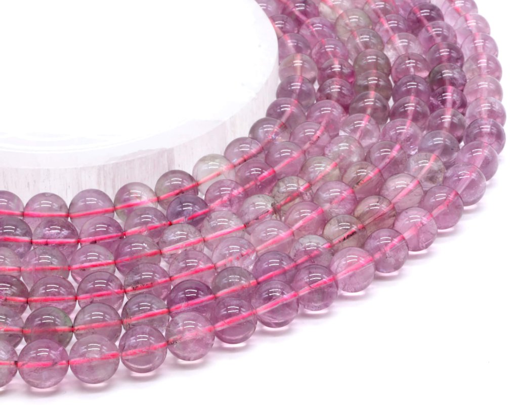 Perles Fluorite Violette 10mm sur fil 40cm