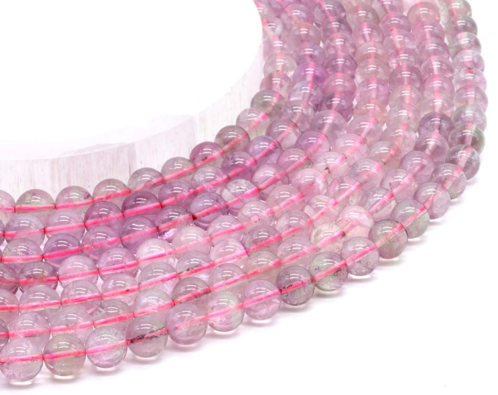 Perles Fluorite Violette 8mm sur fil 40cm