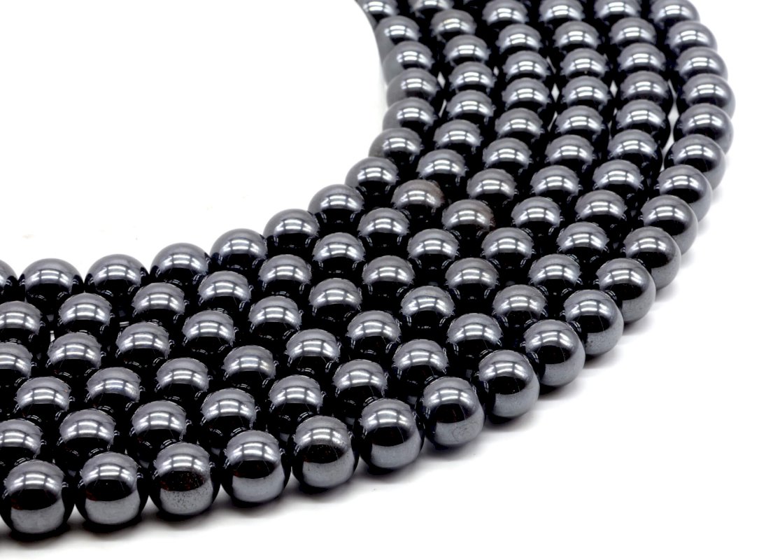 Perles Hematite 10mm sur fil 40cm
