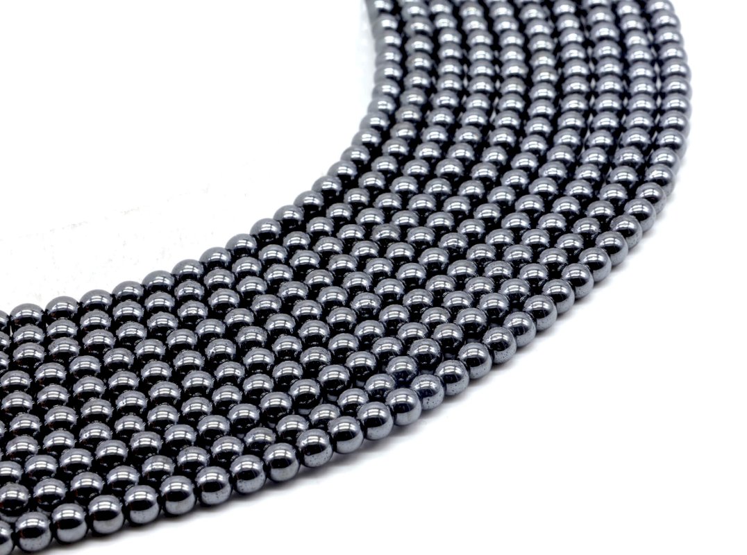 Perles Hematite 4mm sur fil 40cm