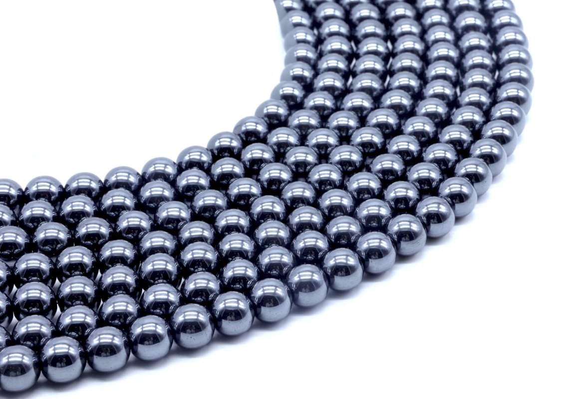 Perles Hematite 8mm sur fil 40cm