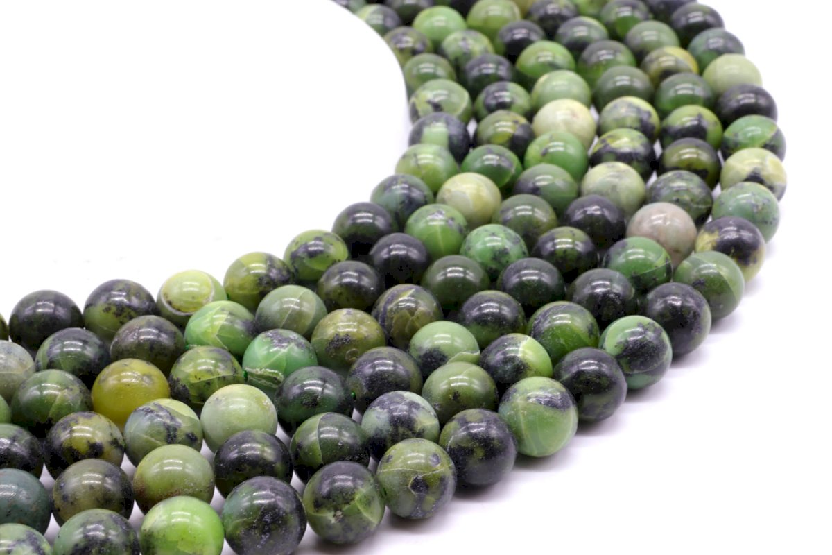 Perles Jade Néphrite 10mm sur fil 40cm