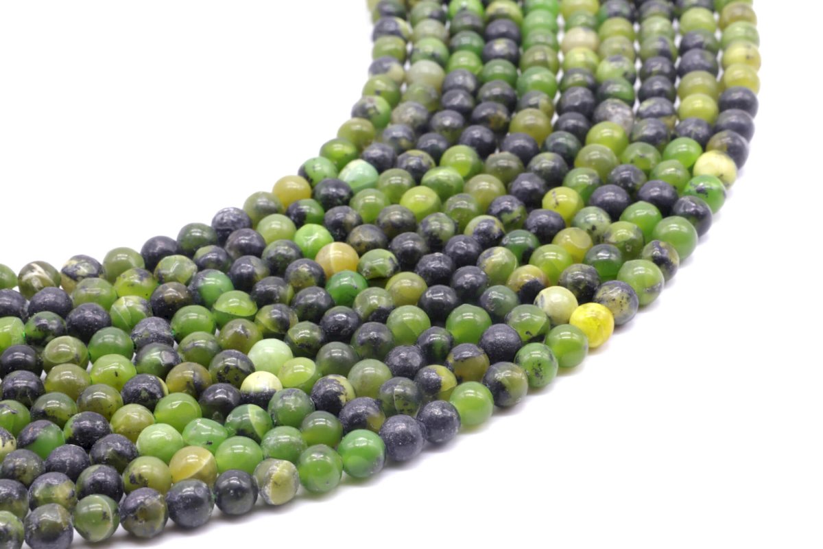 Perles Jade Néphrite 4mm sur fil 40cm