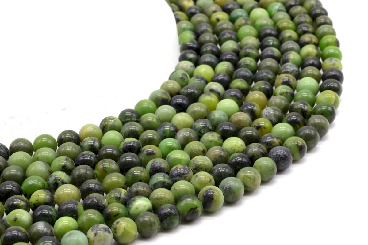 Perles Jade Néphrite 6mm sur fil 40cm