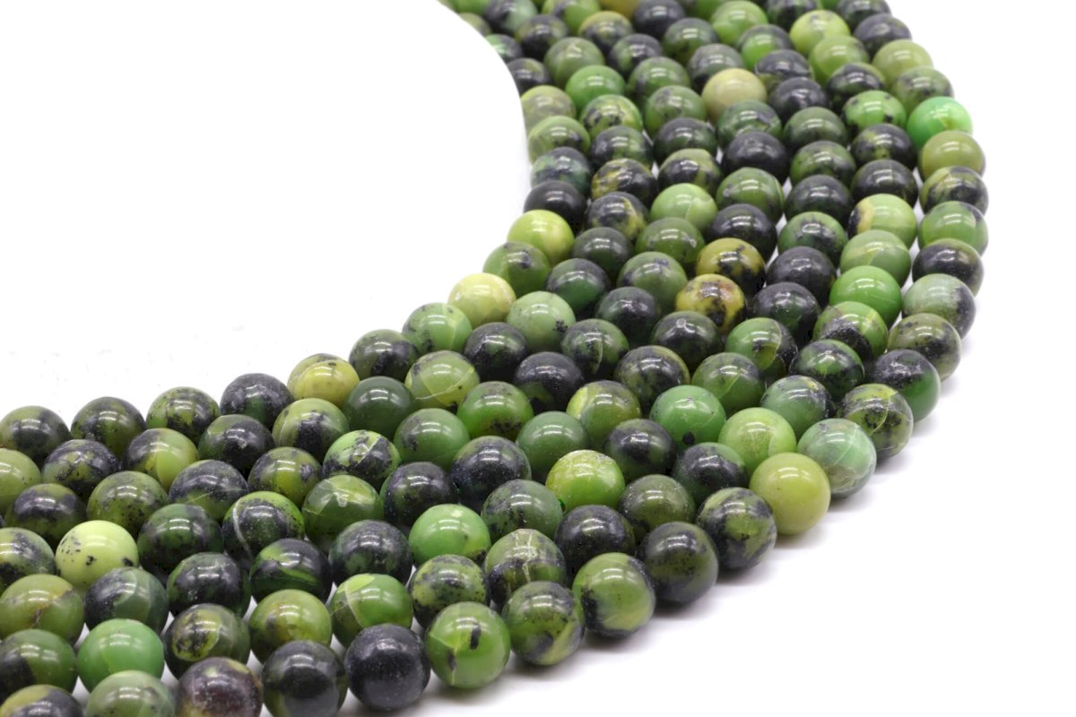 Perles Jade Néphrite 8mm sur fil 40cm