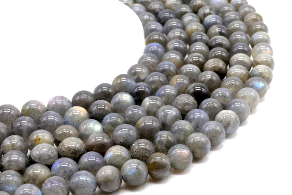 Perles Labradorite 'AA' 10mm sur fil 40cm