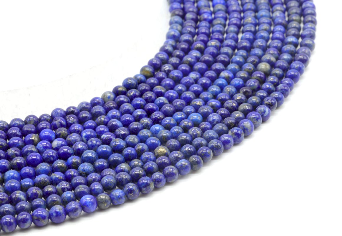 Perles Lapis Lazuli 'AA' 4mm sur fil 40cm
