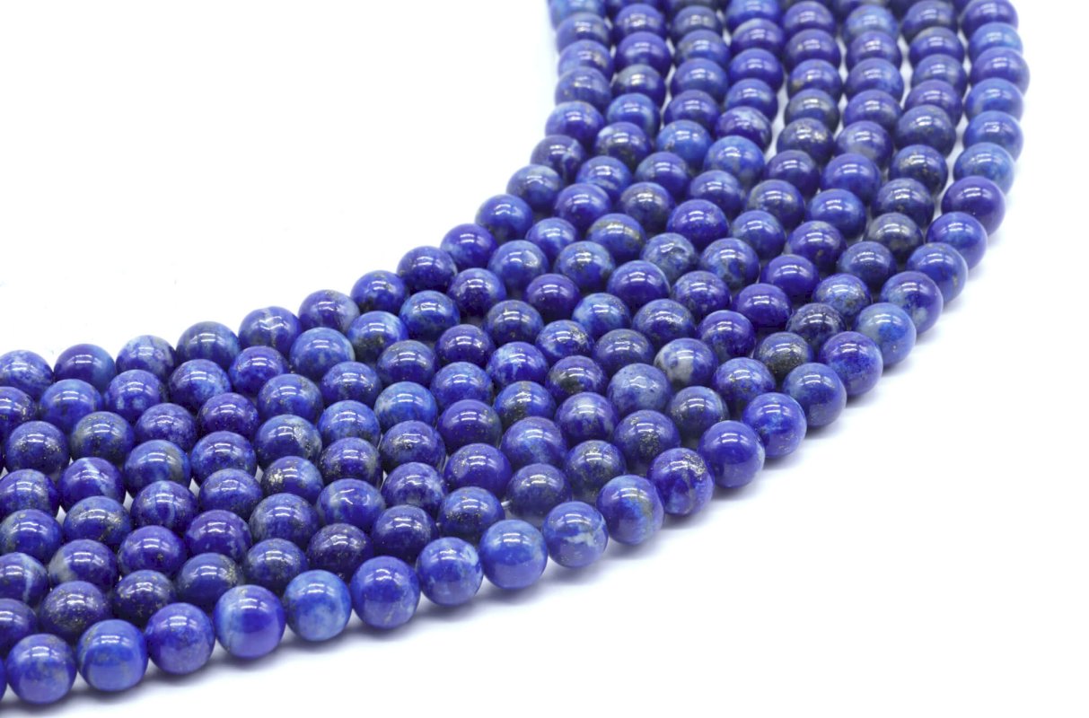 Perles Lapis Lazuli 'AA' 6mm sur fil 40cm