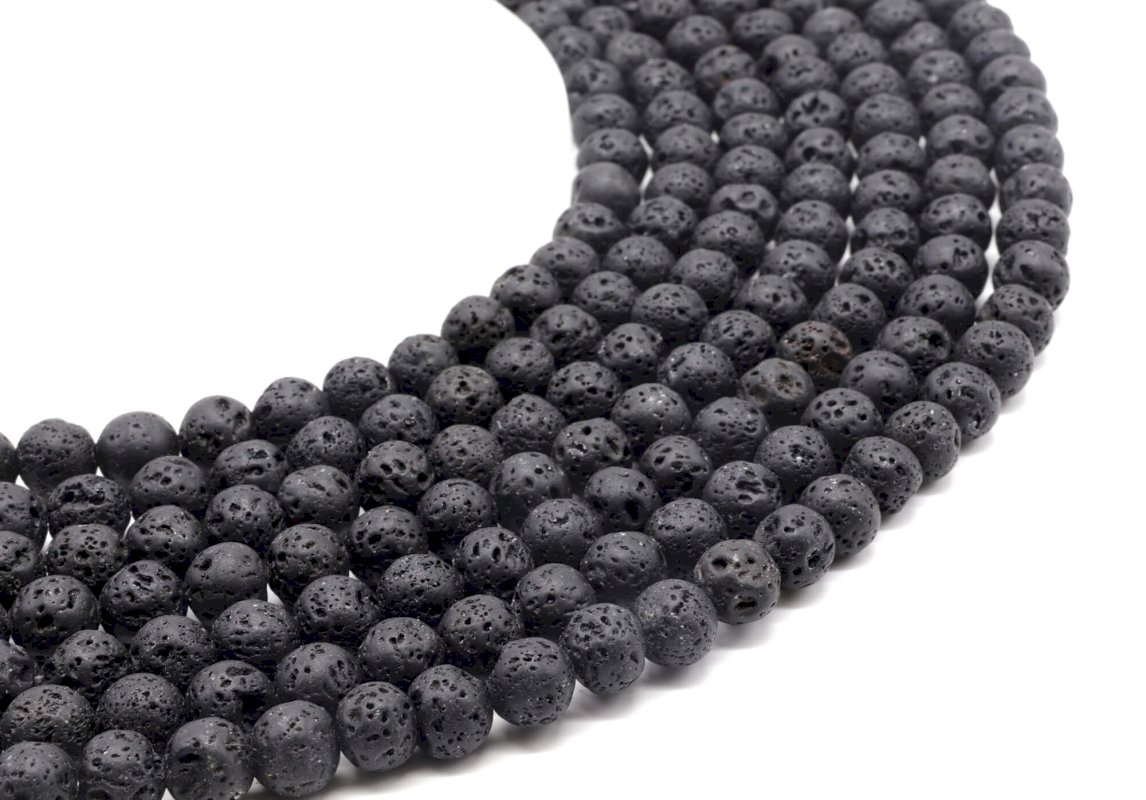 Perles de Lave 8mm sur fil 40cm