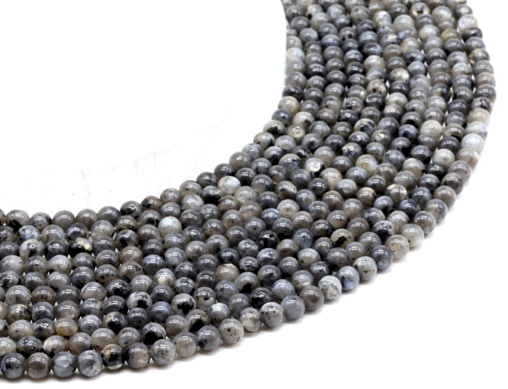 Perles Larvikite 4mm sur fil 40cm