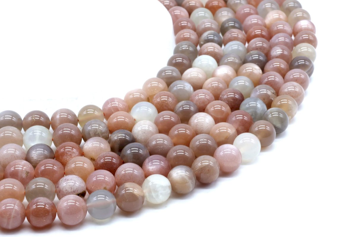Perles de Lune Multi 10mm sur fil 40cm